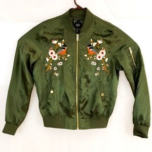 Iris Los Angeles Jacket -  Military Green Satin